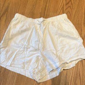 Abercrombie White Linen Blend Shorts